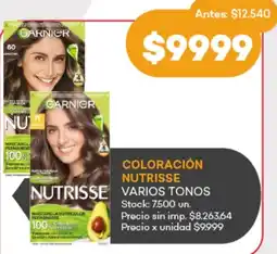 Supermercados Tadicor Garnier coloración nutrisse varios tonos oferta