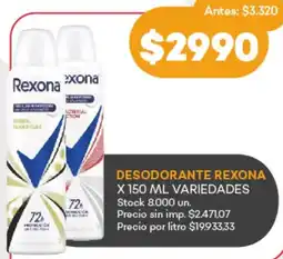 Supermercados Tadicor Rexona desodorante oferta