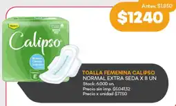 Supermercados Tadicor Calipso toalla femenina normal extra seda oferta
