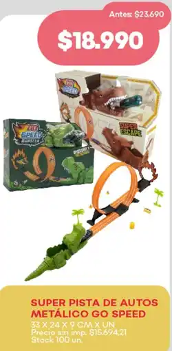 Supermercados Tadicor Super pista de autos metálico go speed oferta