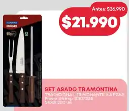 Supermercados Tadicor Set asado tramontina tradicional trinchante oferta