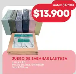 Supermercados Tadicor Juego de sábanas lanthea oferta