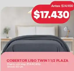 Supermercados Tadicor Cobertor liso twin oferta