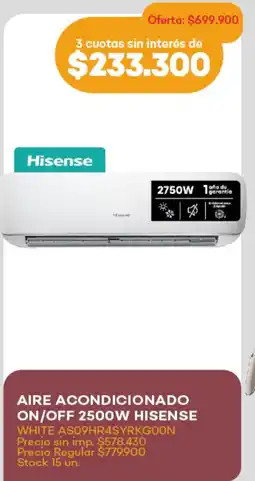 Supermercados Tadicor Hisense aire acondicionado oferta