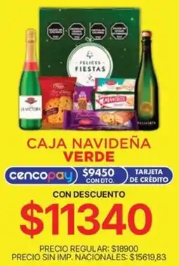 Supermercados Vea Caja navideña verde oferta