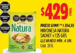 Supermercados Yaguar Natura mayonesa sachet oferta