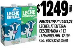 Supermercados Yaguar Leche leche entera descremada oferta