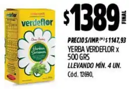 Supermercados Yaguar Verdeflor yerba oferta