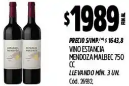 Supermercados Yaguar Estancia mendoza vino malbec oferta