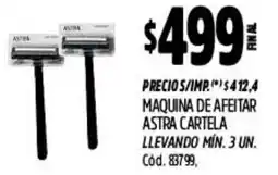 Supermercados Yaguar Astra cartela maquina de afeitair oferta