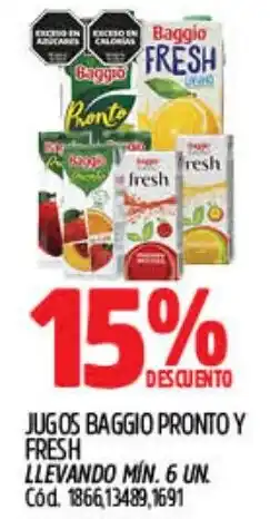 Supermercados Yaguar Baggio jugos pronto y fresh oferta