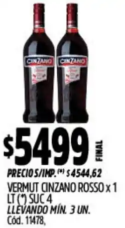 Supermercados Yaguar Cinzano rosso vermut oferta