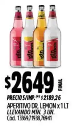 Supermercados Yaguar Dr. lemon aperitivo oferta