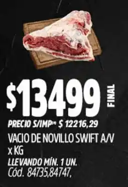 Supermercados Yaguar Swift vacio de novillo a/v oferta