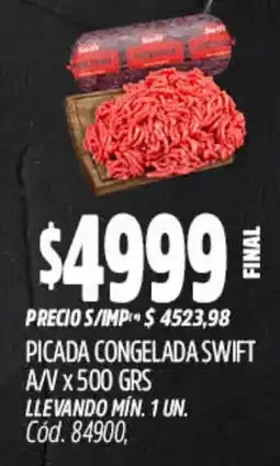 Supermercados Yaguar Swift picada congelada a/v oferta