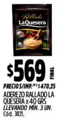 Supermercados Yaguar Rallado la quesera aderezo oferta