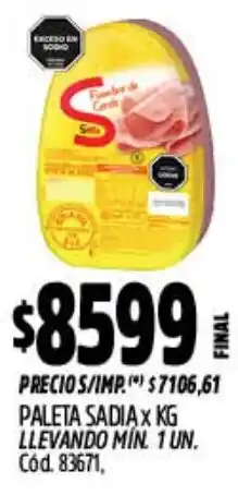 Supermercados Yaguar Sadia paleta oferta