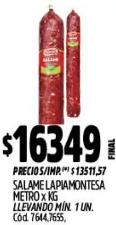 Supermercados Yaguar Salame lapiamontesa metro oferta