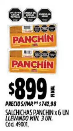 Supermercados Yaguar Panchín salchichas oferta