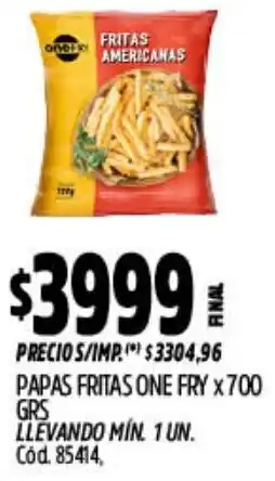 Supermercados Yaguar fritas one fry papas oferta