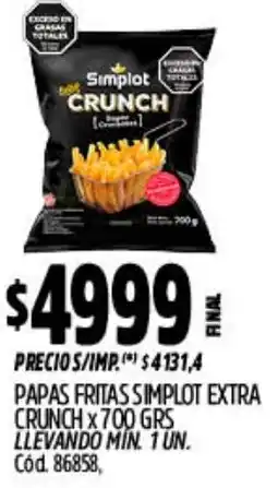 Supermercados Yaguar Simplot extra papas fritas crunch oferta