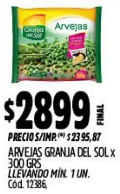 Supermercados Yaguar Arvejas granja del sol oferta