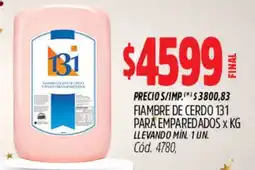Supermercados Yaguar 131 fiambre de cerdo para emparedados oferta