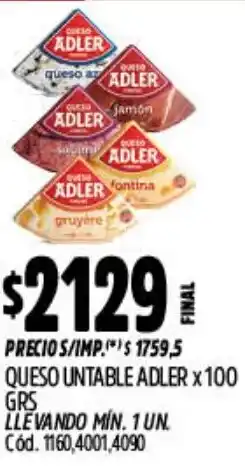 Supermercados Yaguar Untable adler queso oferta