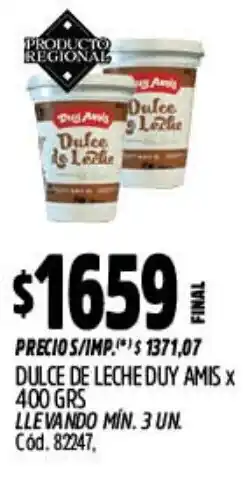 Supermercados Yaguar Duy amis dulce de leche oferta