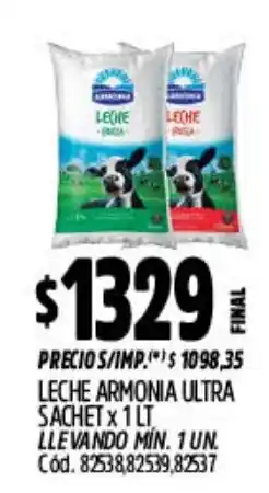 Supermercados Yaguar Armonia ultra leche sachet oferta
