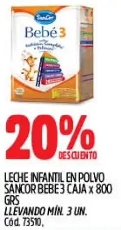 Supermercados Yaguar Bebé 3 leche infantil en polvo sancor caja oferta