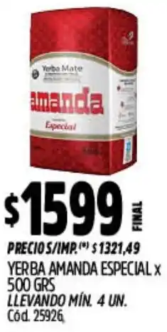 Supermercados Yaguar Amanda yerba especial oferta