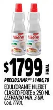 Supermercados Yaguar Hileret edulcorante clasico forte oferta
