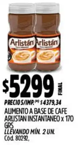 Supermercados Yaguar Alimento a base de cafe arustan instantaneo oferta