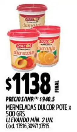 Supermercados Yaguar Mermeladas dulcor pote oferta