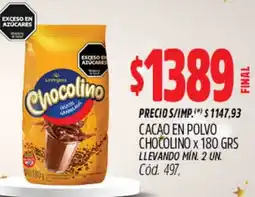 Supermercados Yaguar Chocolino cacao en polvo oferta