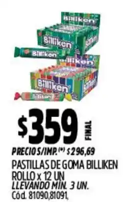 Supermercados Yaguar Billiken pastillas de goma rollo oferta