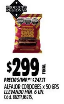 Supermercados Yaguar Cordobes alfajor oferta