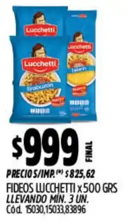 Supermercados Yaguar Lucchetti fideos oferta