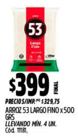 Supermercados Yaguar 53 largo fino arroz oferta