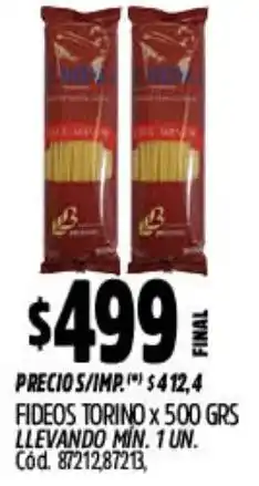 Supermercados Yaguar Torino fideos oferta