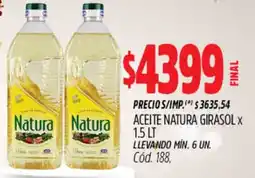 Supermercados Yaguar Natura aceite girasol oferta