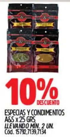 Supermercados Yaguar A&S Especias y condimentos oferta