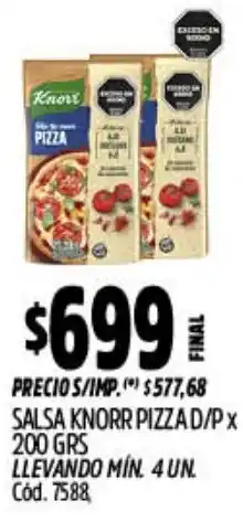 Supermercados Yaguar Knorr salsa pizza d/p oferta