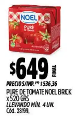 Supermercados Yaguar Noel pure de tomate brick oferta