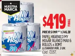 Supermercados Yaguar My hogar papel higienico blanco max oferta