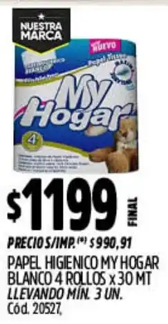 Supermercados Yaguar My hogar papel higienico blanco oferta