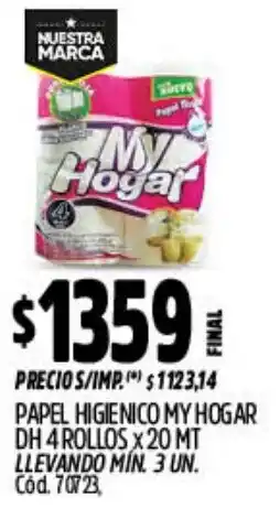 Supermercados Yaguar My hogar papel higienico dh oferta