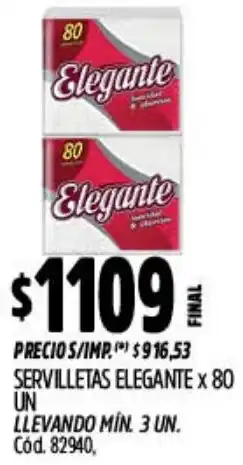 Supermercados Yaguar Elegante servilletas oferta