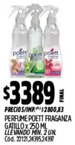 Supermercados Yaguar Poett perfume fraganza gatillo oferta